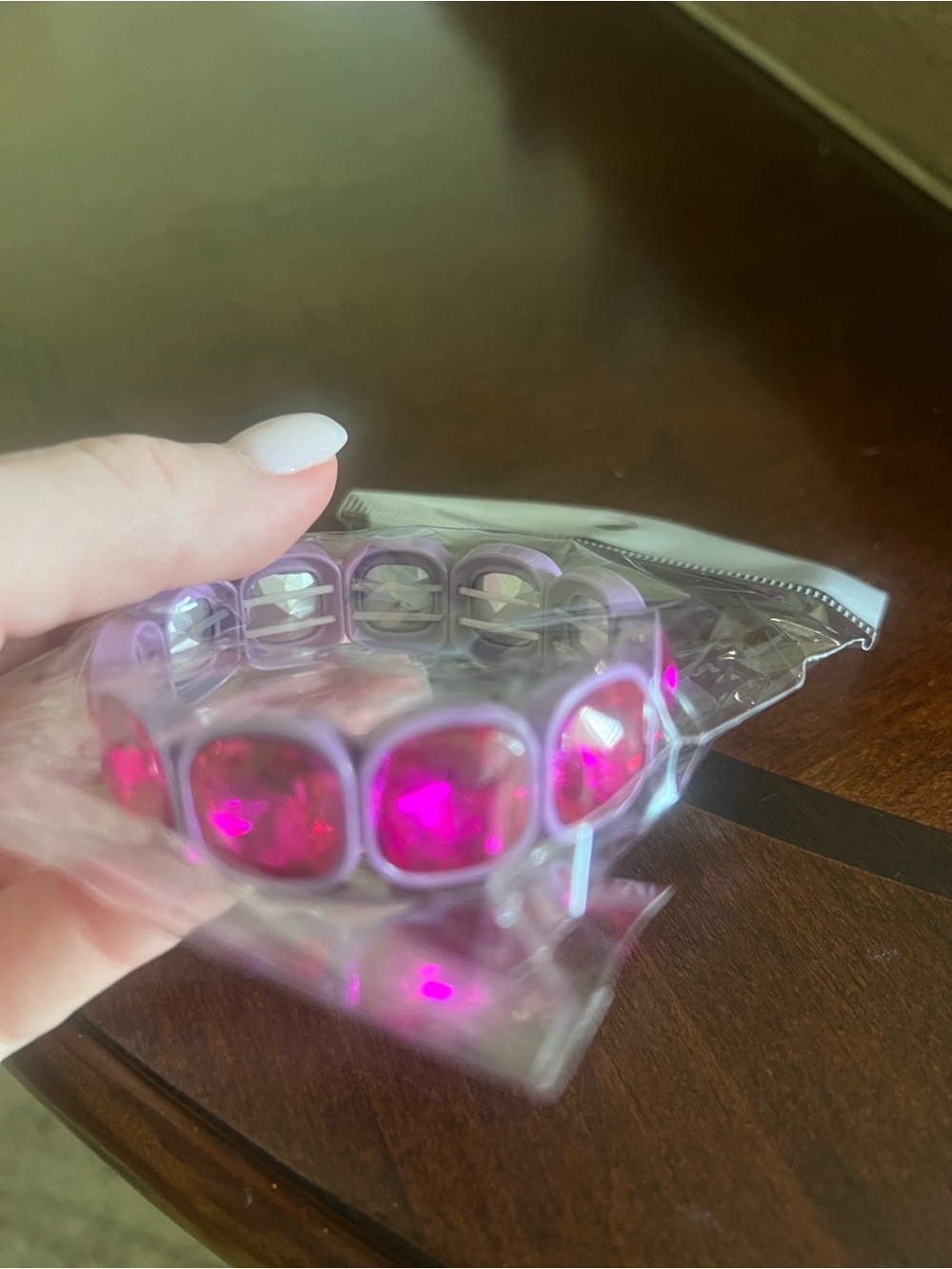 Pink Gemstone Stretch Bracelet